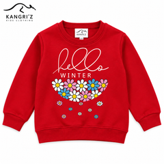 Hello Winter Premium Cotton Fleece Tracksuit for Girls – Warm & Cozy Kids Winter Wear