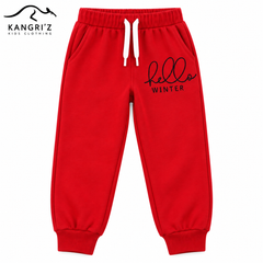Hello Winter Premium Cotton Fleece Tracksuit for Girls – Warm & Cozy Kids Winter Wear