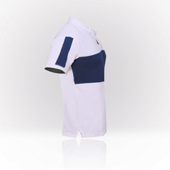 Men’s White & Navy Panel Polo