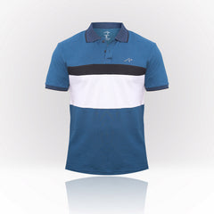 Men’s Blue & White Colorblock Polo