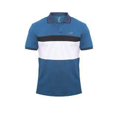 Men’s Blue & White Colorblock Polo