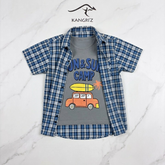 Checkered Double Shirt with Car & Rocket
