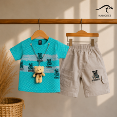 Boys Niker Suit With Bear Toy
