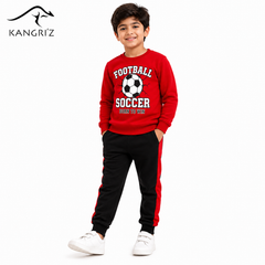 Football Fever Boys Cotton Fleece Tracksuit – Premium Winter Wear