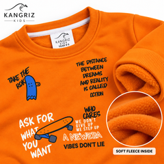 Urban Vibes Premium Cotton Fleece Tracksuit Set – Orange
