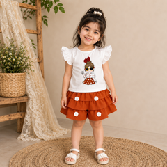 Girls Short Skirt Set