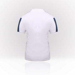 Men’s White & Navy Panel Polo