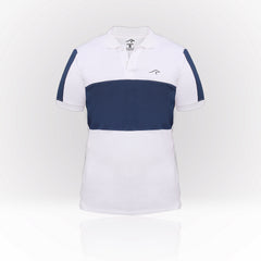 Men’s White & Navy Panel Polo