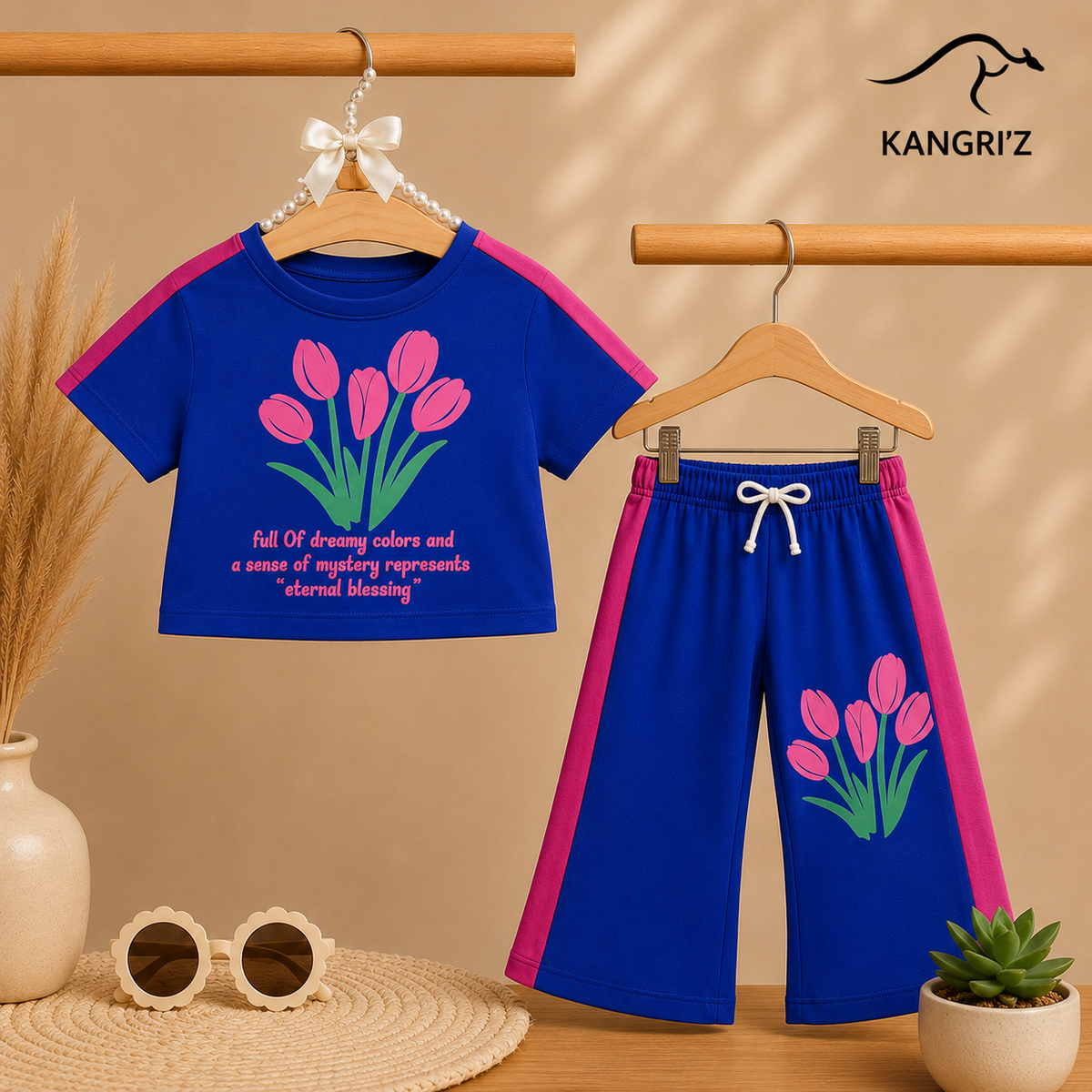 Girls Blue Plazo Set