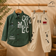 Printed Boys Shirt With Joggers Pant