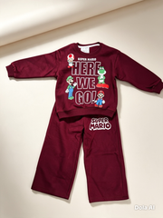 Super Mario Flapper Style Premium Cotton Fleece Tracksuit for Kids
