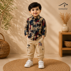 Printed Shirt With Cargo Cotton Pants