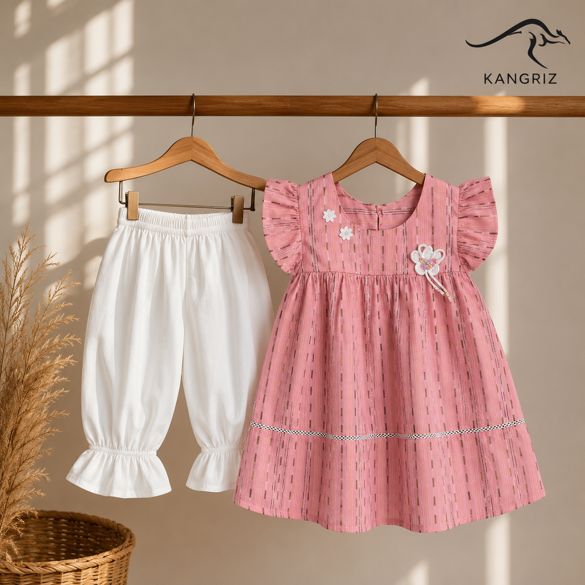 Flower Frock Set With Pajama