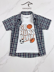 Checkered Double Shirt  with Go & Run