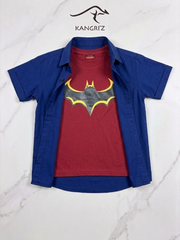 Checkered Double Shirt  with BatMan