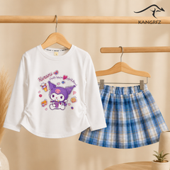 Kuromi Full Sleeves Shirt With Skirt