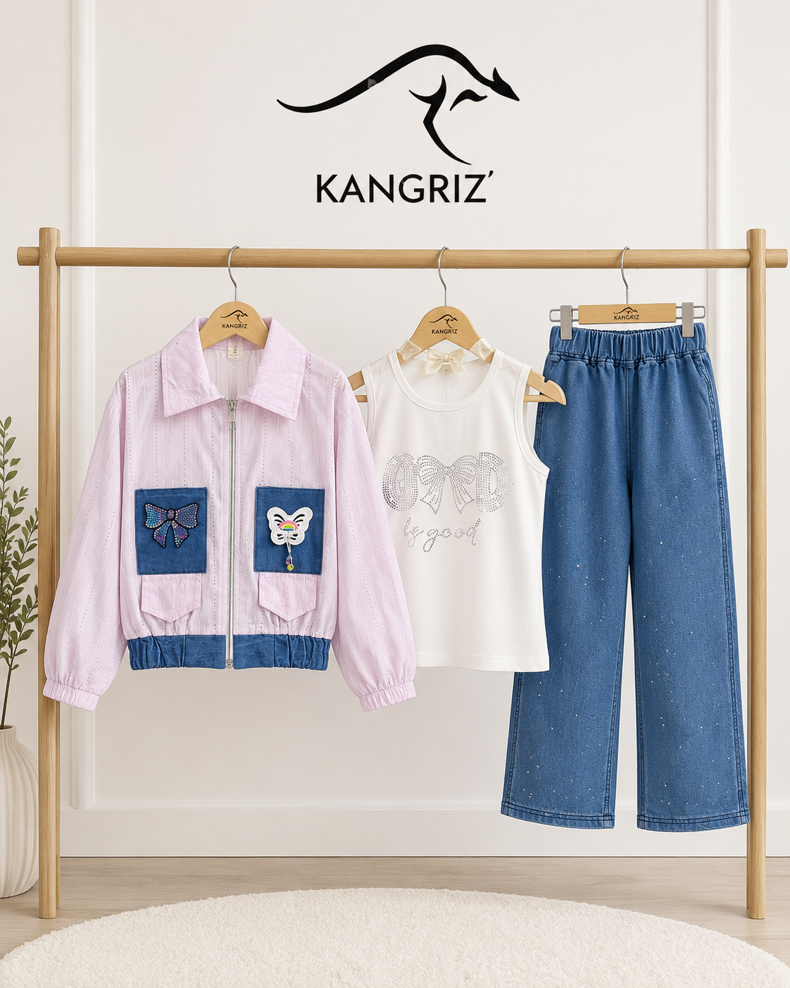 3 Piece Butterfly Jacket Set