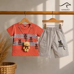 Boys Niker Suit With Bear Toy